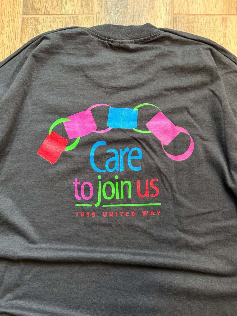 Vintage 1999 United Way Care To Join Us T-Shirt Size XXL Black Fruit of the Loom